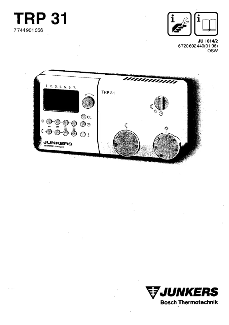 Page 1 of the manual User Manual Junkers TRP 31
