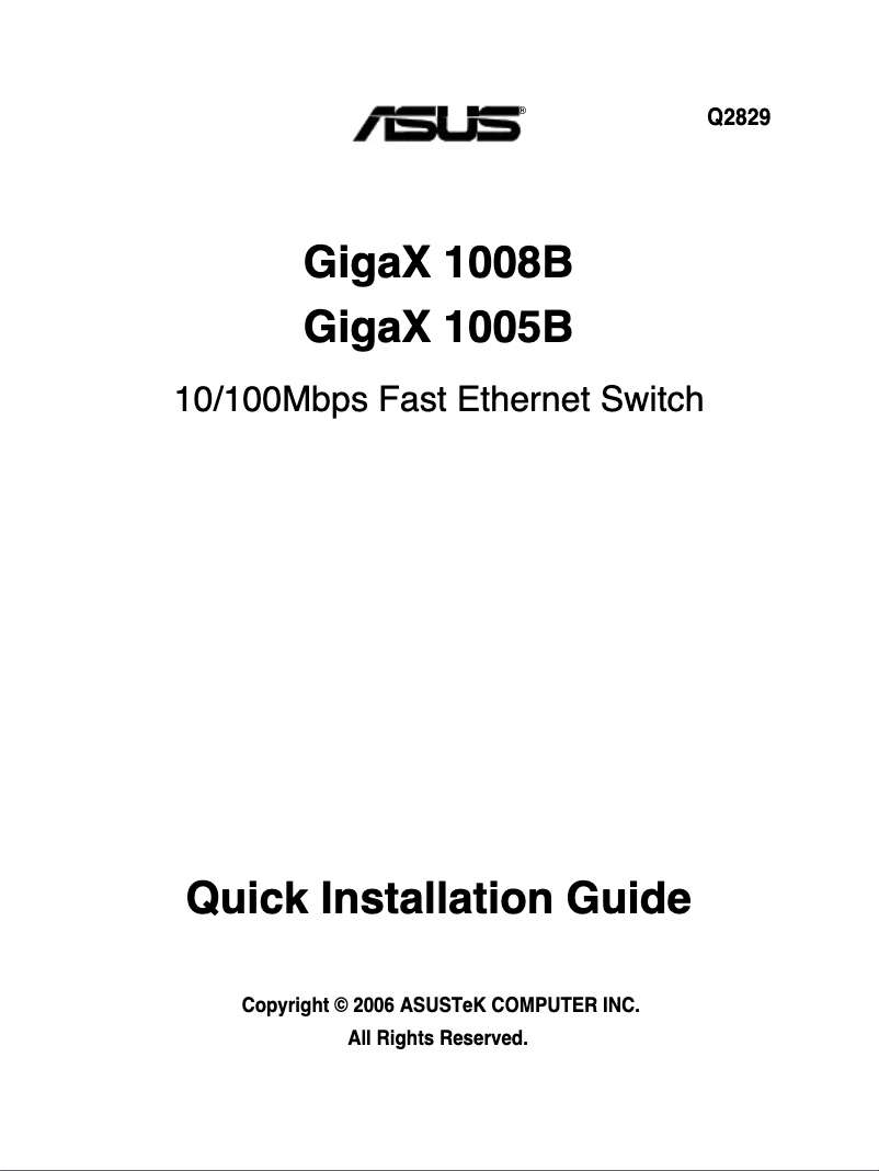 First page image of the manual for GigaX 1005B