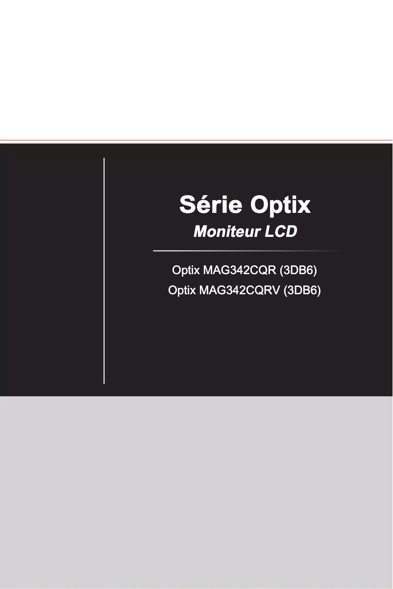 Page 1 of the manual User Manual MSI Optix MAG342CQR