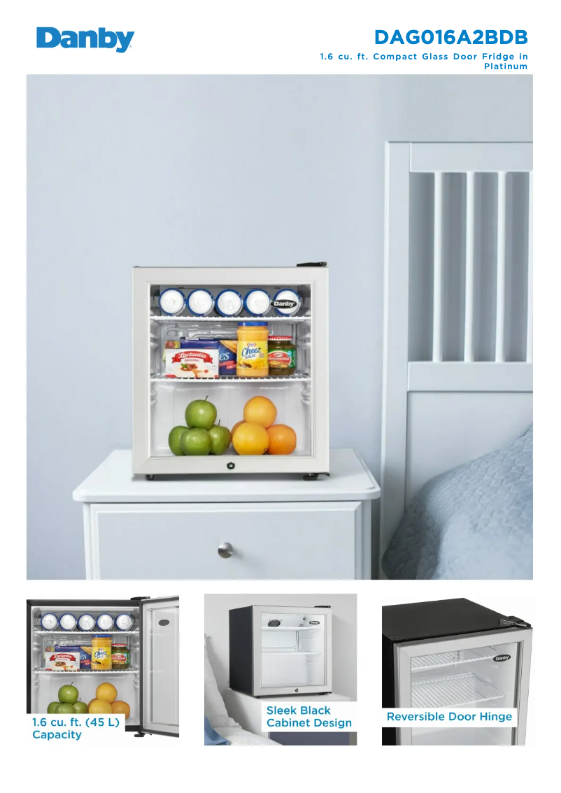 Page 1 of the manual Technical Sheet Danby DAG016A2BDB