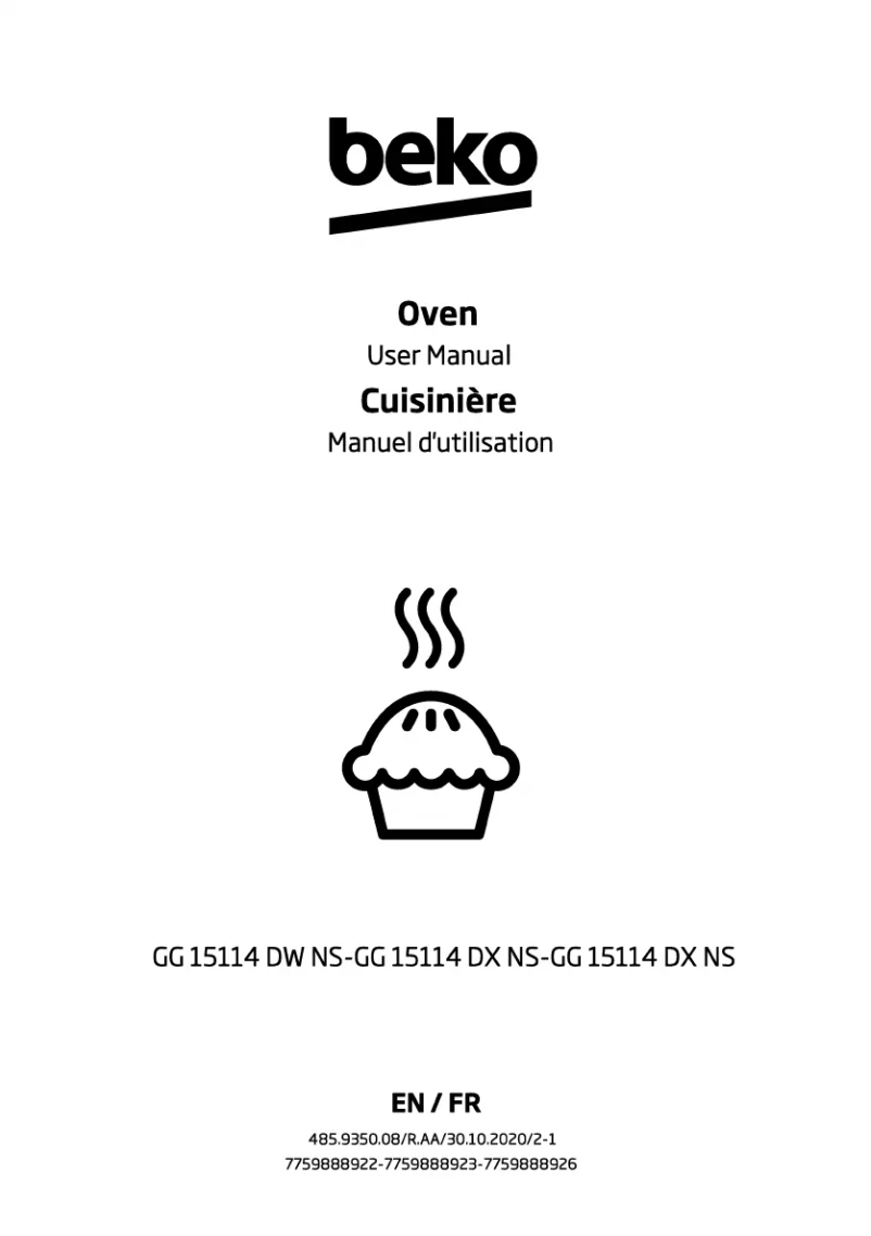 Page 1 of the manual User Manual Beko GG 15114 DW NS