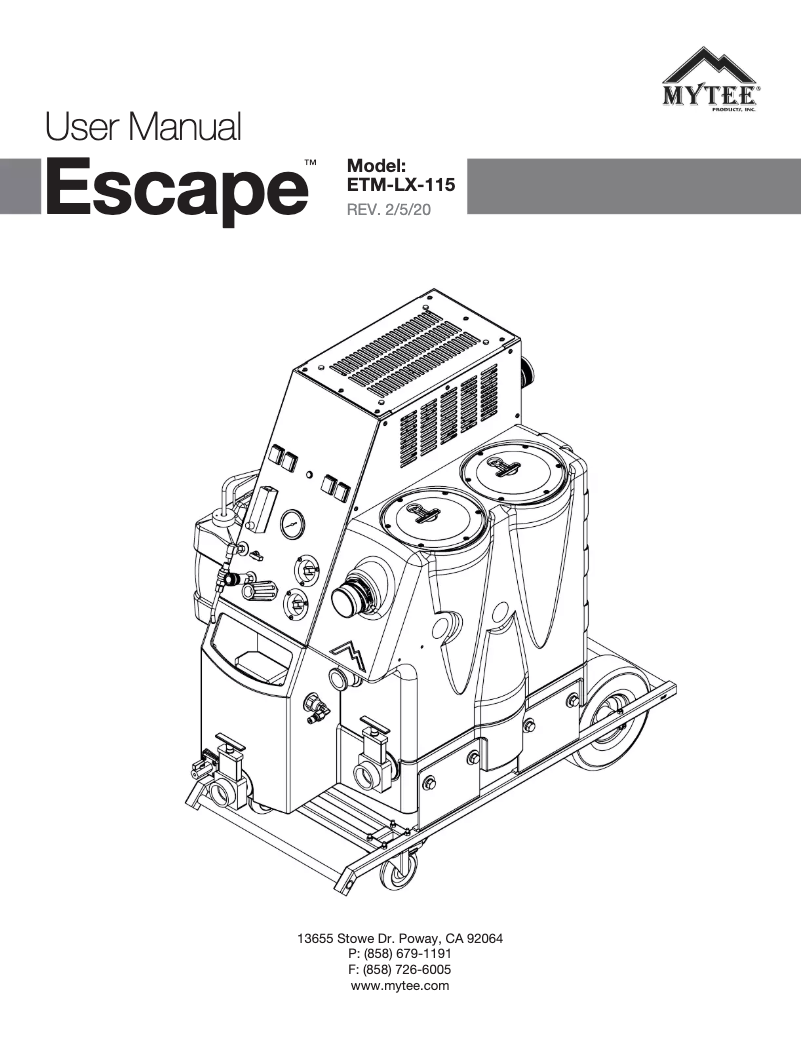 First page image of the manual for Escape ETM-LX-230
