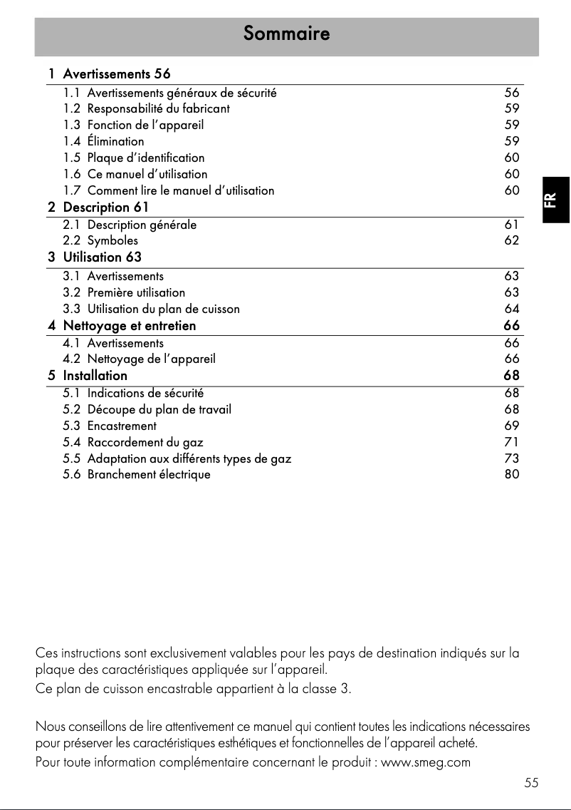 Page 1 of the manual User Manual Smeg PVL664CN
