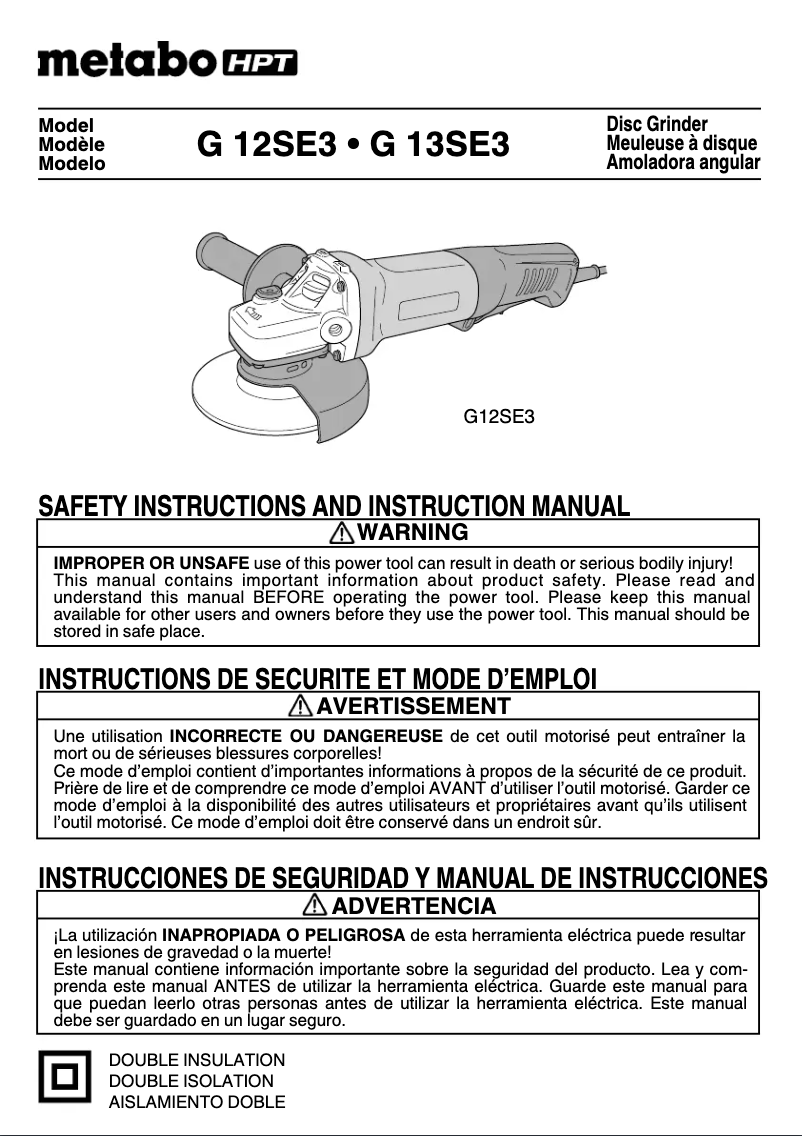 First page image of the manual for G12SE3