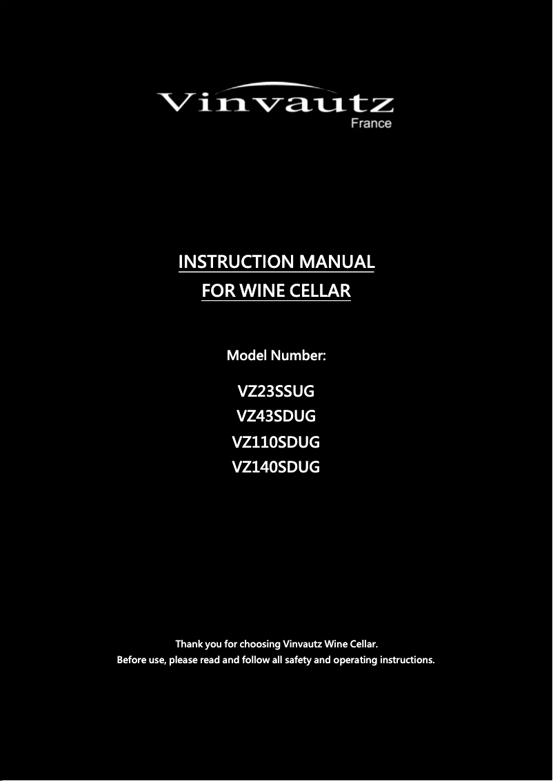 Page 1 of the manual User Manual Vinvautz VZ43SDUG