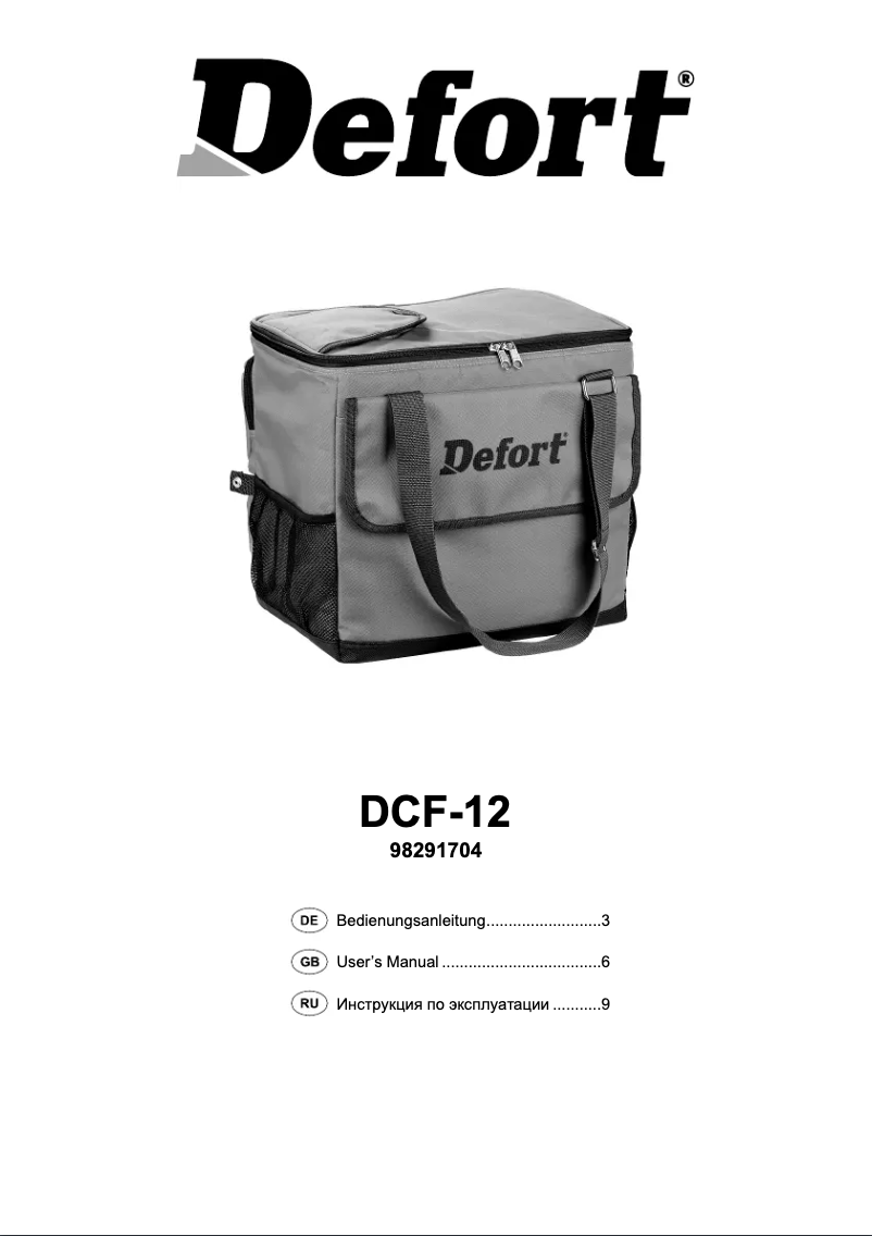 Page 1 of the manual User Manual Defort DCF-12