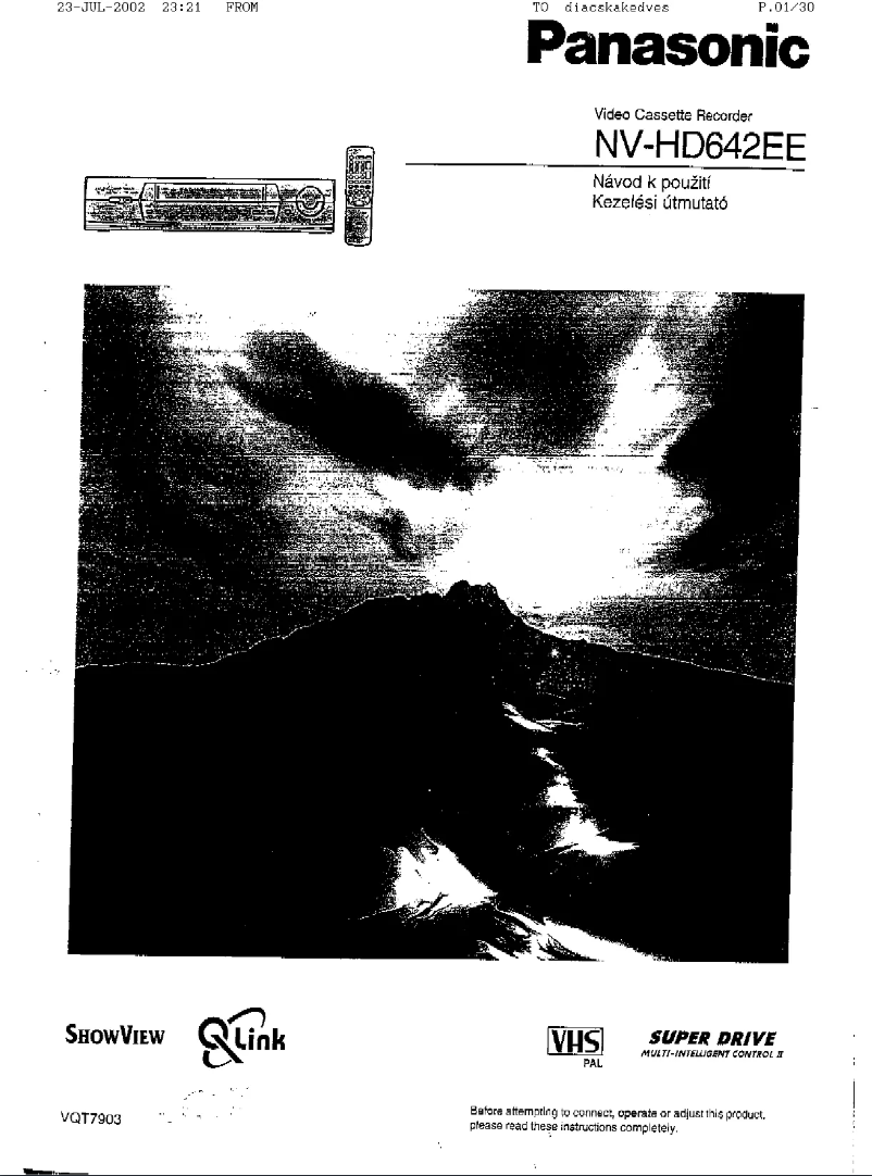 Page 1 of the manual User Manual Panasonic NV-HD642EE