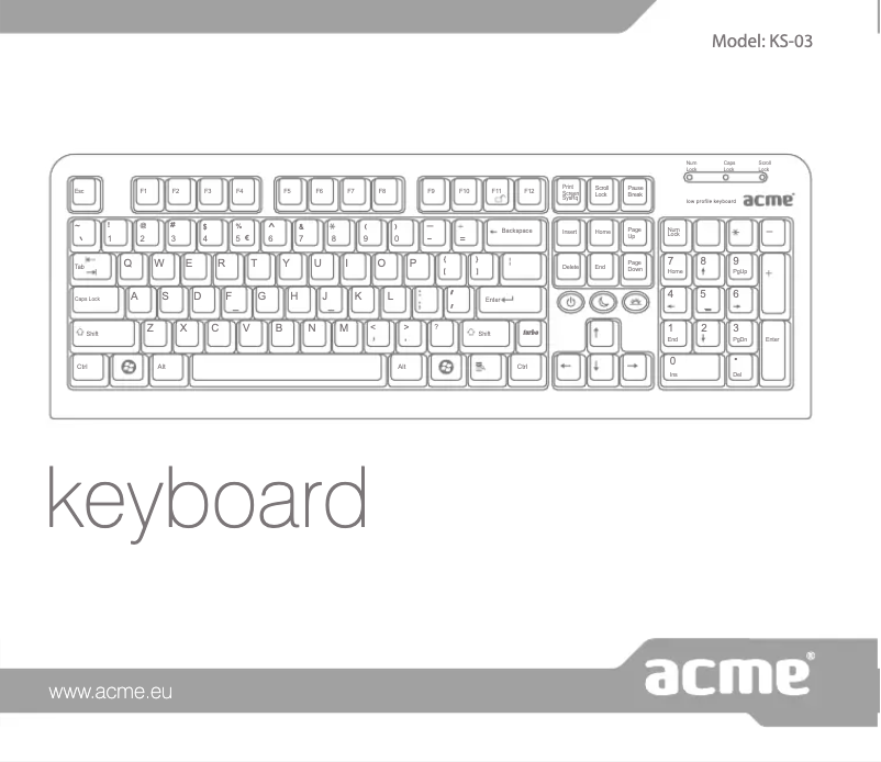 First page image of the manual for KS03