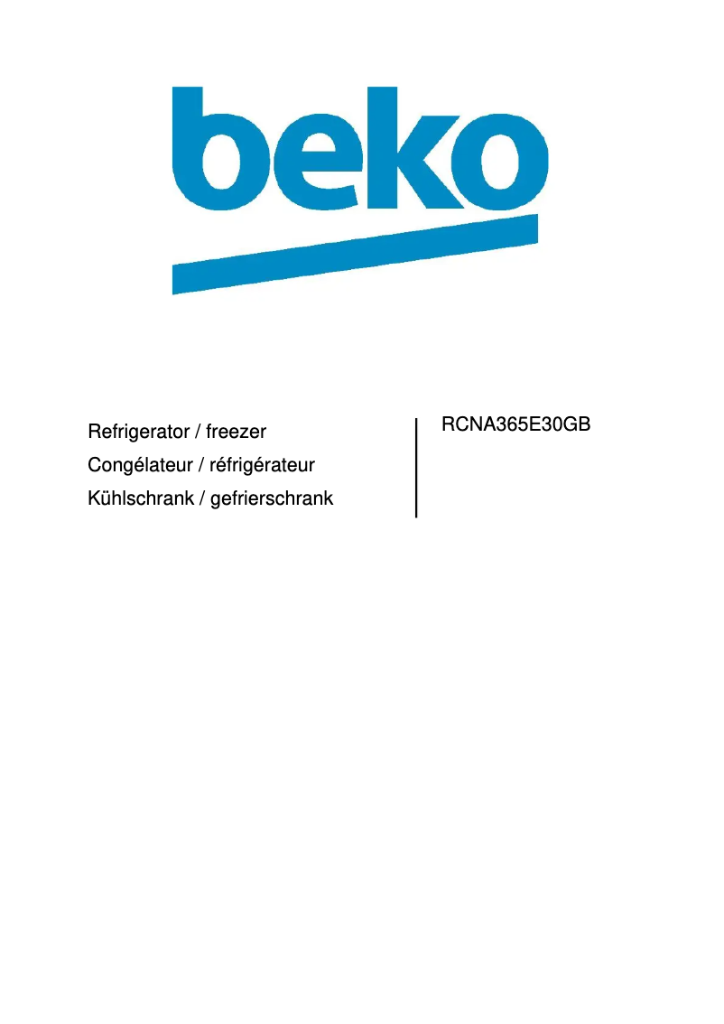Page 1 of the manual User Manual Beko RCNA365E30GB