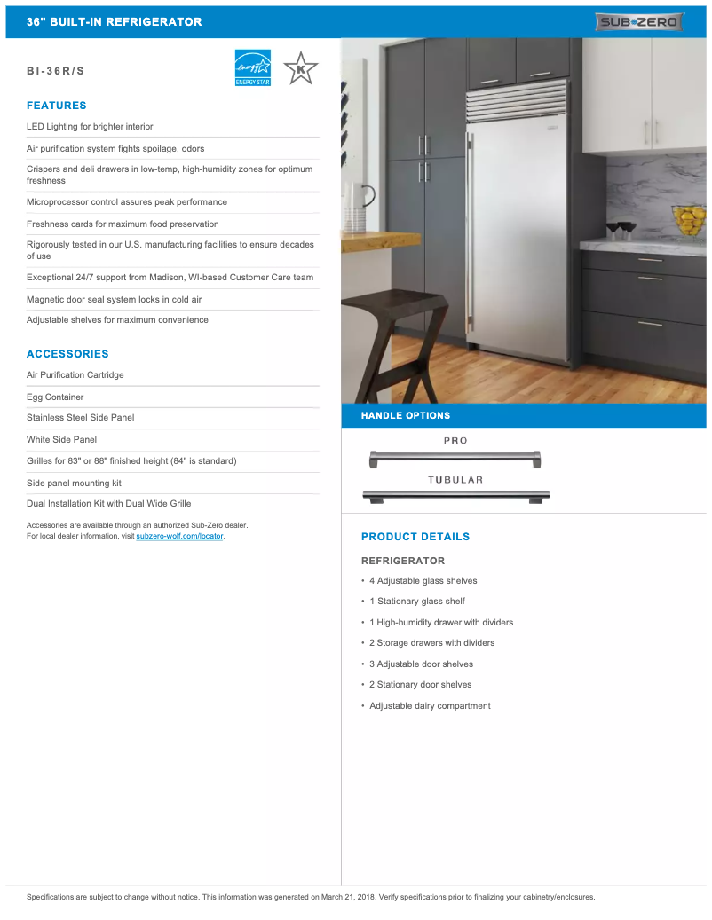 First page image of the manual for BI-36R/S/TH-RH
