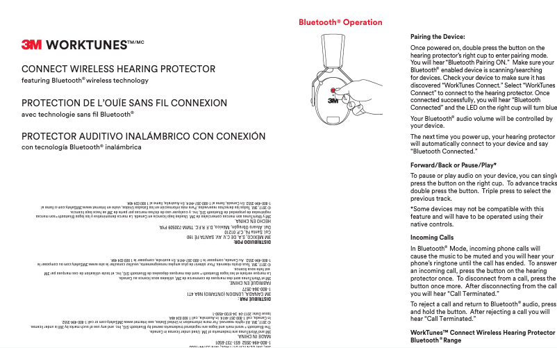 Page 1 of the manual User Manual 3M WorkTunes