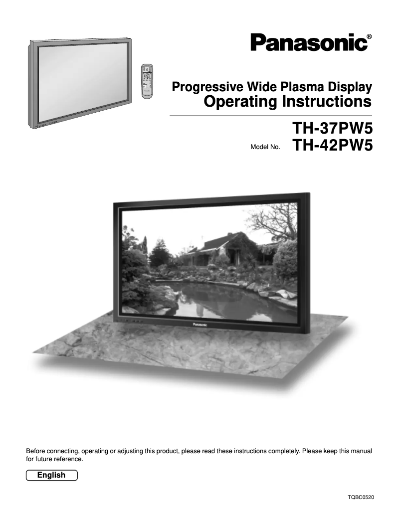 Page 1 of the manual User Manual Panasonic TH-42PW5LZ