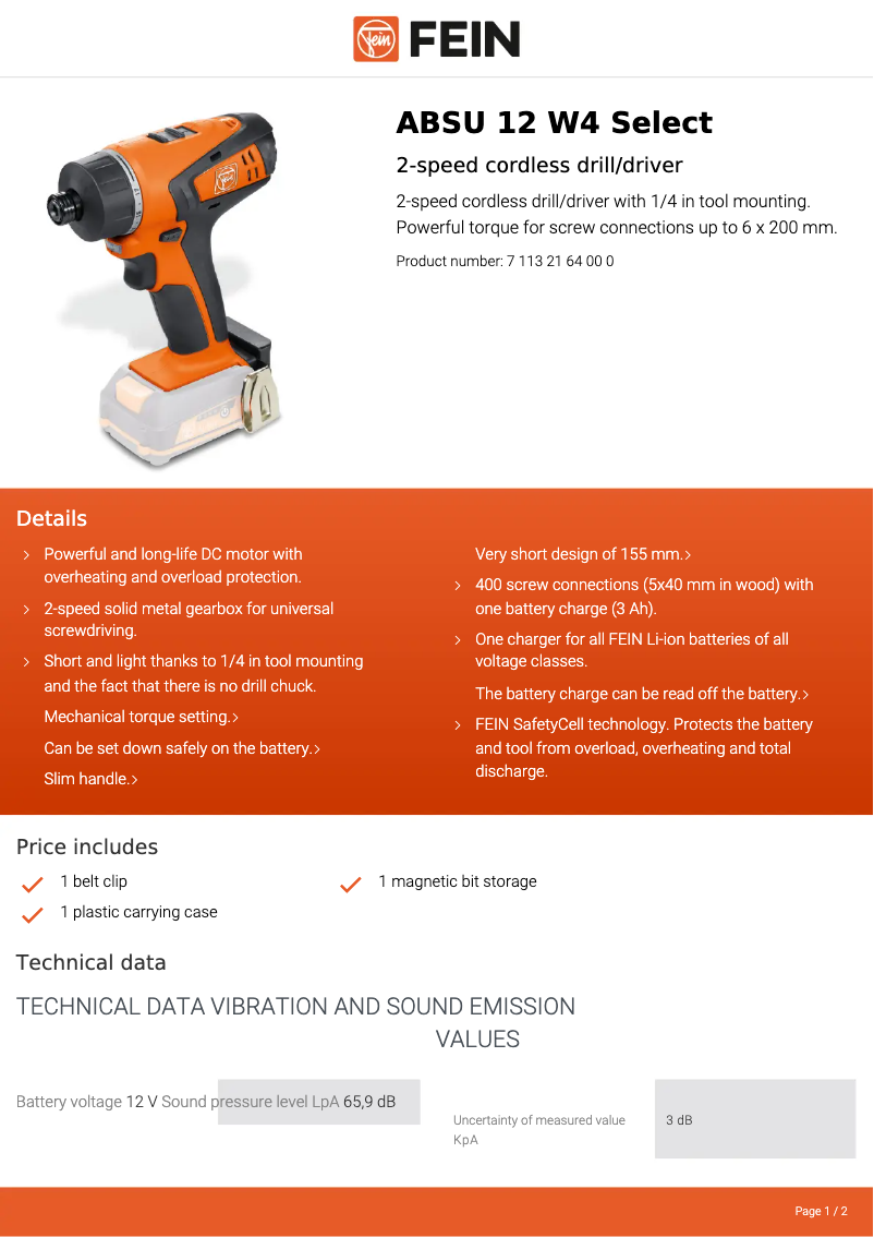 First page image of the manual for ABSU 12 W4 Select