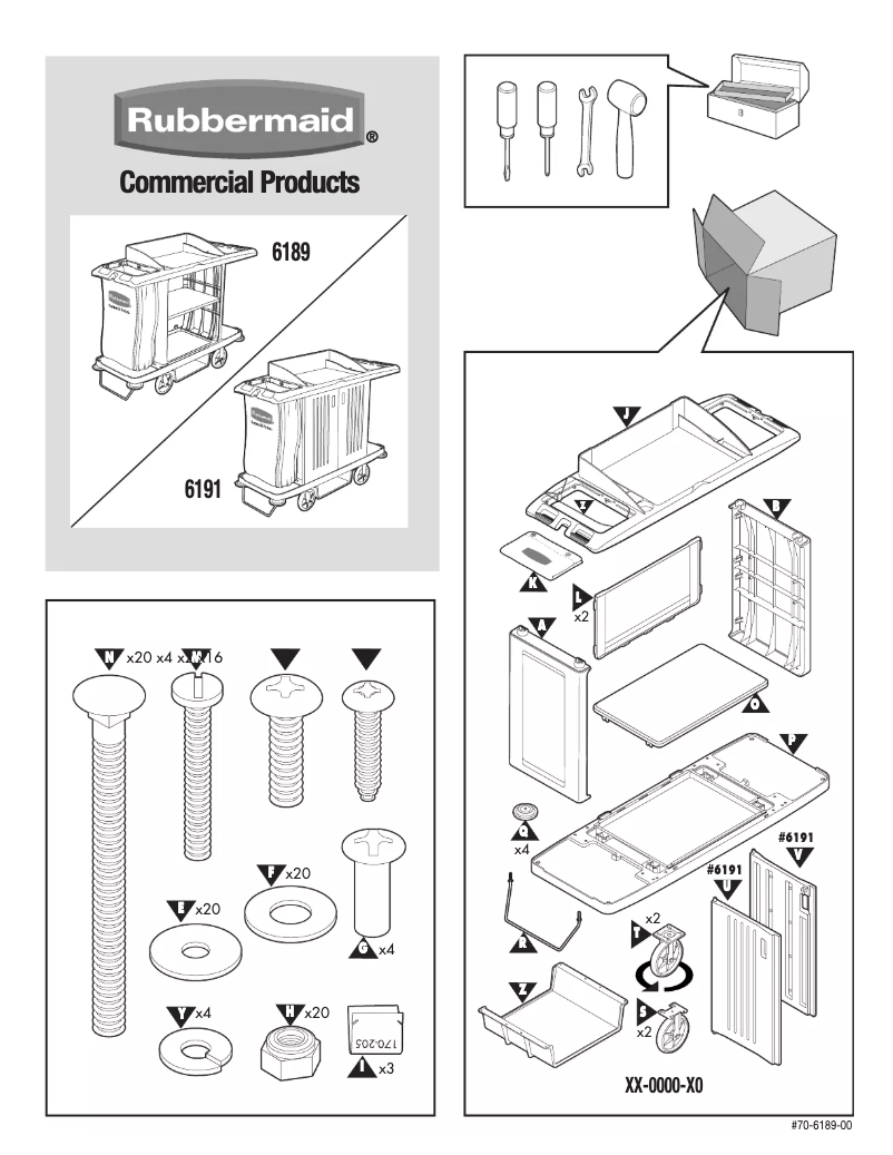 Page 1 de la notice Manuel utilisateur Rubbermaid 6189