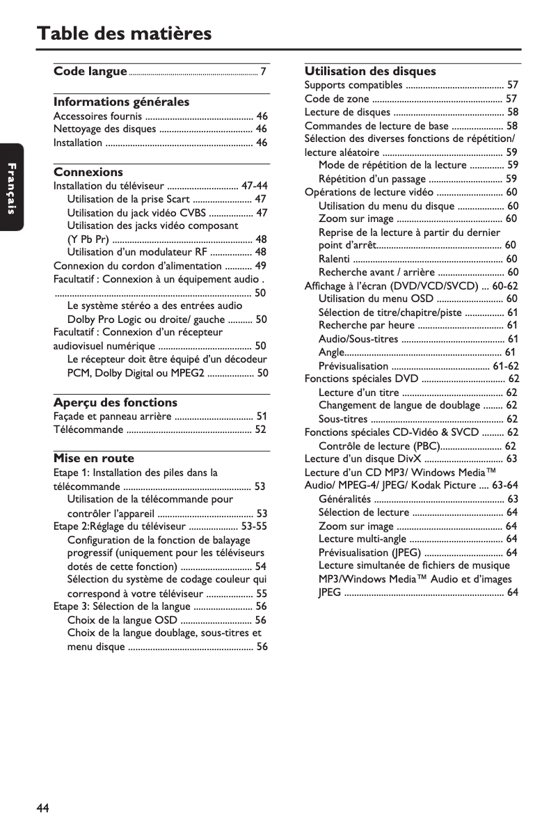 First page image of the manual for DVP3042