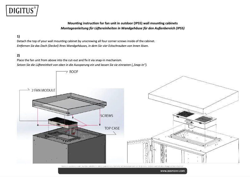 Page 1 of the manual User Manual Digitus DN-19 FAN-2-WM-I