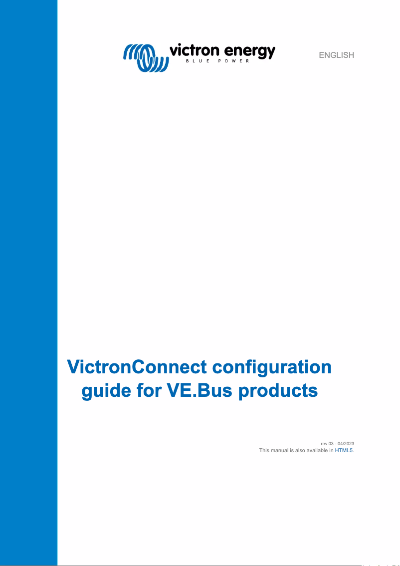 Page 1 of the manual User Manual Victron Energy VictronConnect
