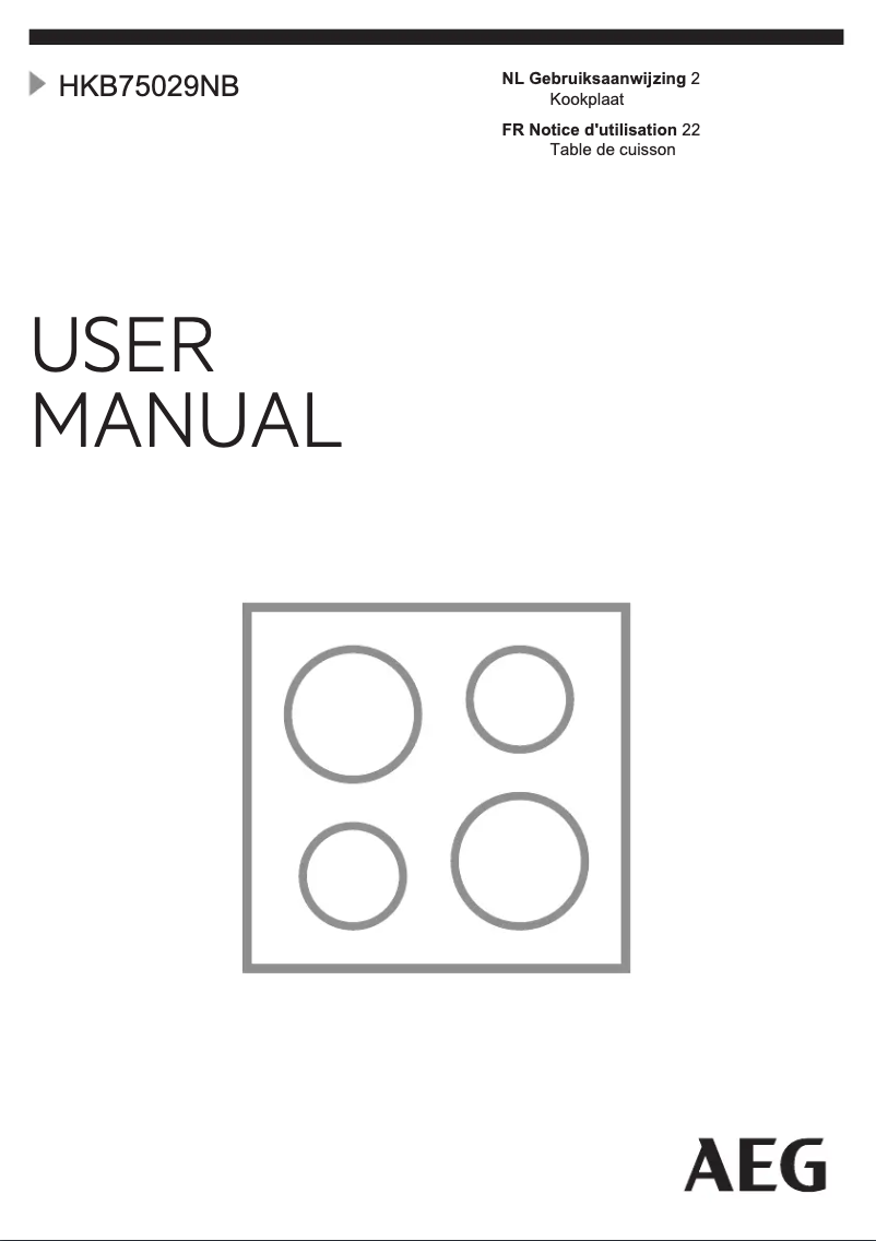 Page 1 of the manual User Manual AEG HKB75029NB
