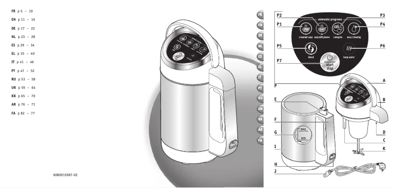 First page image of the manual for Easy Soup BL8411