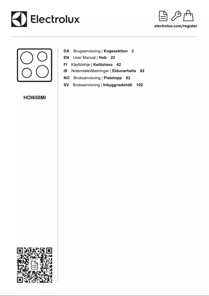 First page image of the manual for HOI650MI