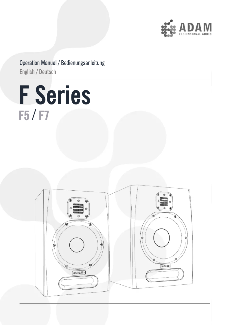 Page 1 de la notice Manuel utilisateur Adam F7