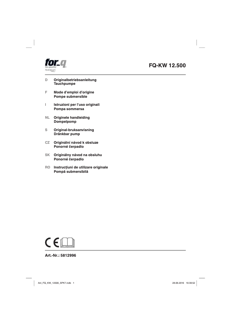 Page 1 of the manual User Manual For_Q FQ-KW 12.500
