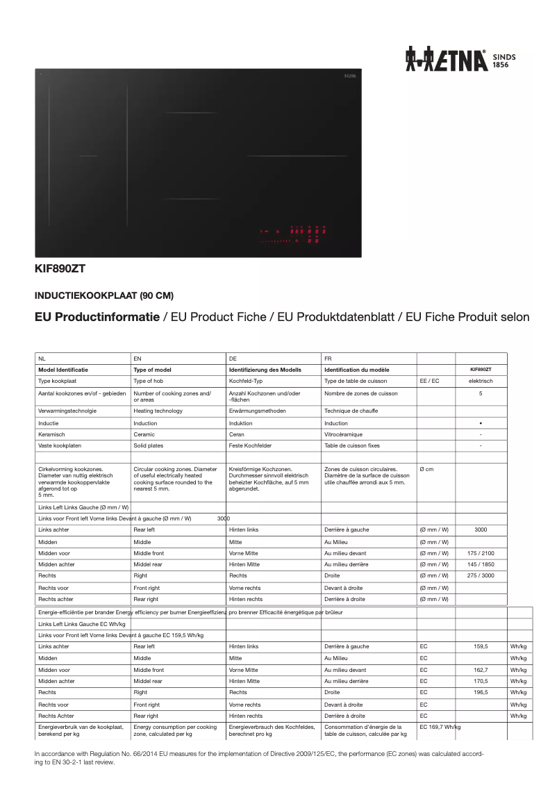 First page image of the manual for KIF890ZT
