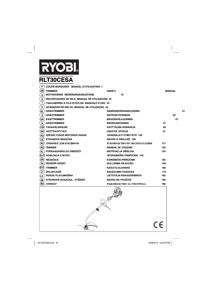 First page image of the manual for RLT30CESA