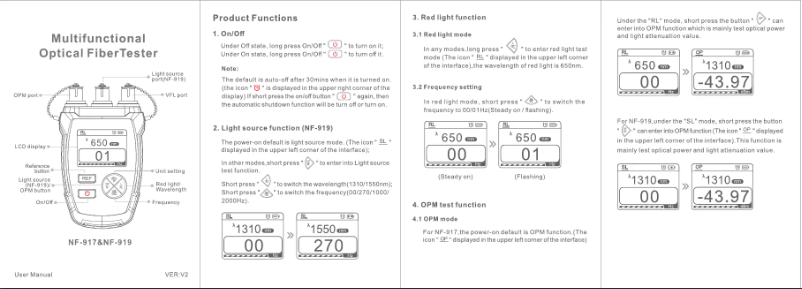 Page 1 of the manual User Manual Noyafa NF-919
