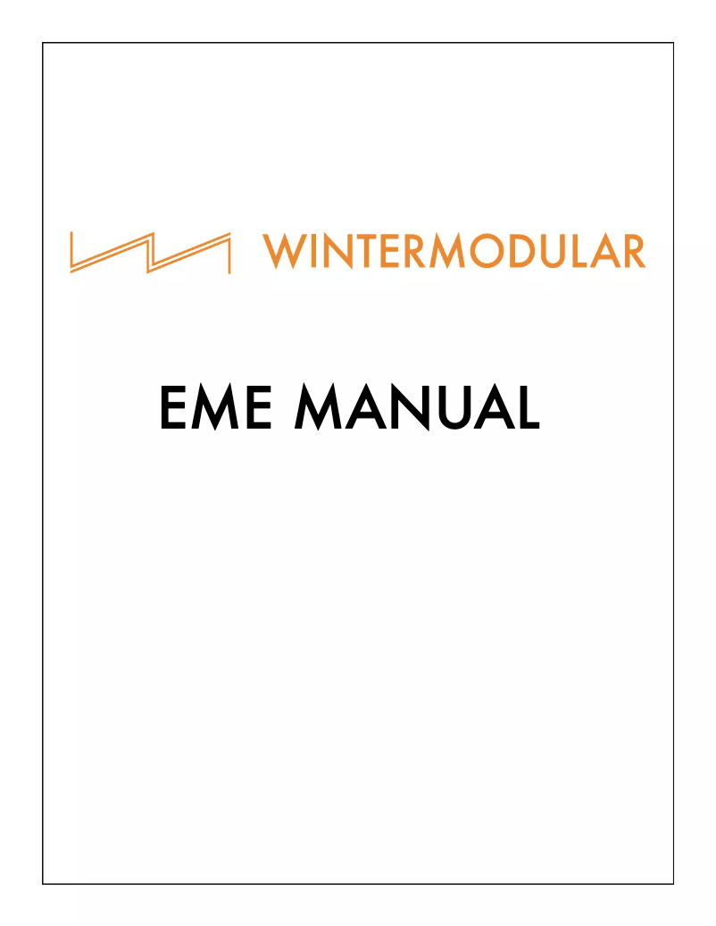 Page 1 of the manual User Manual Winter Modular EME