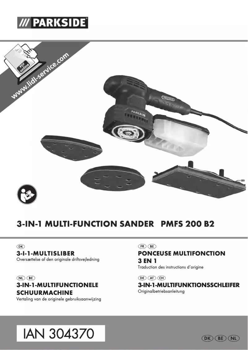 Page 1 of the manual User Manual Parkside PMFS 200 B2