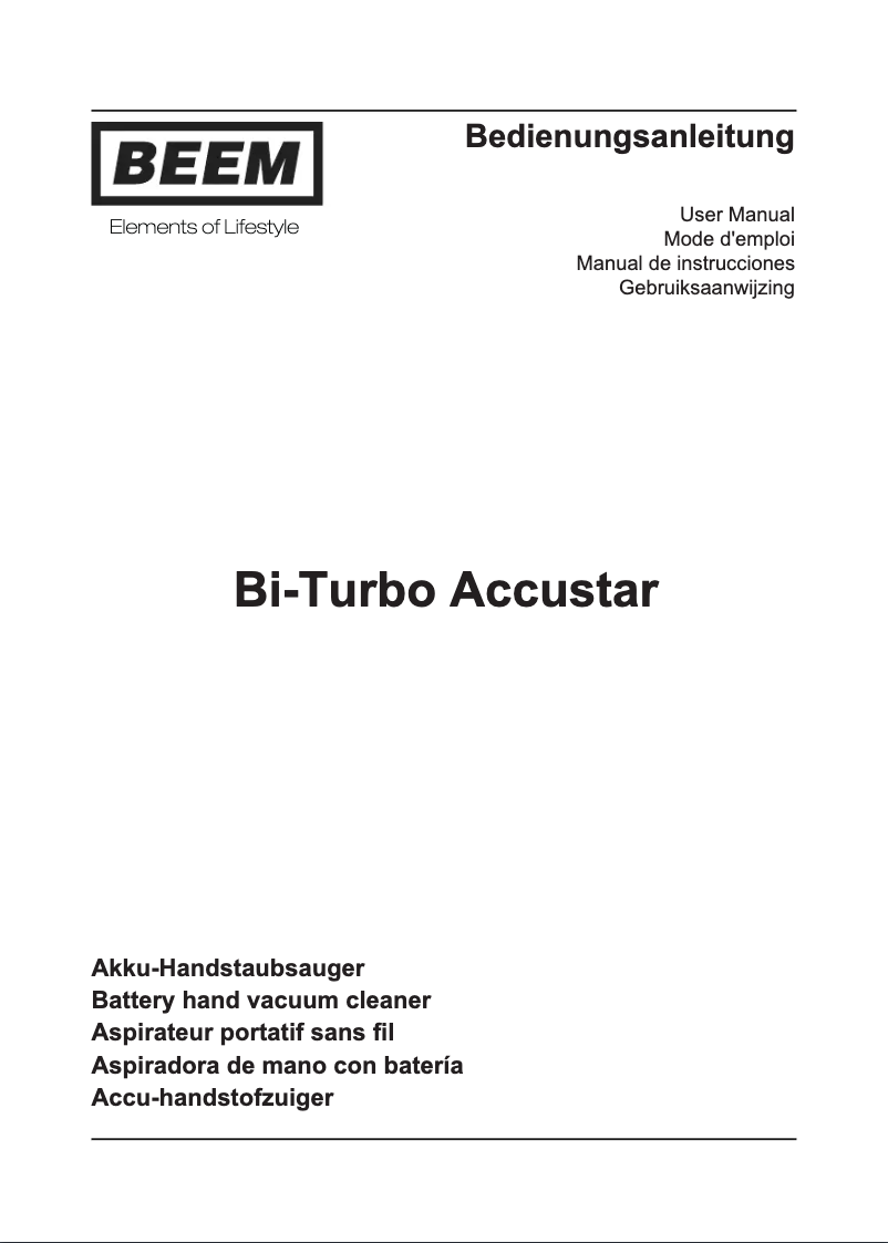 Image de la première page du manuel de l'appareil Bi-Turbo Accustar