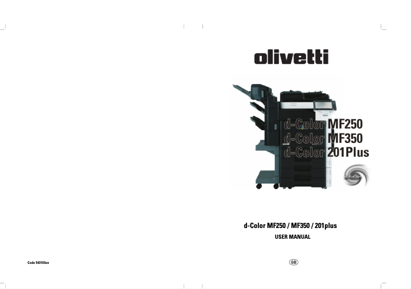 Page 1 of the manual User Manual Olivetti d-Color MF201 Plus