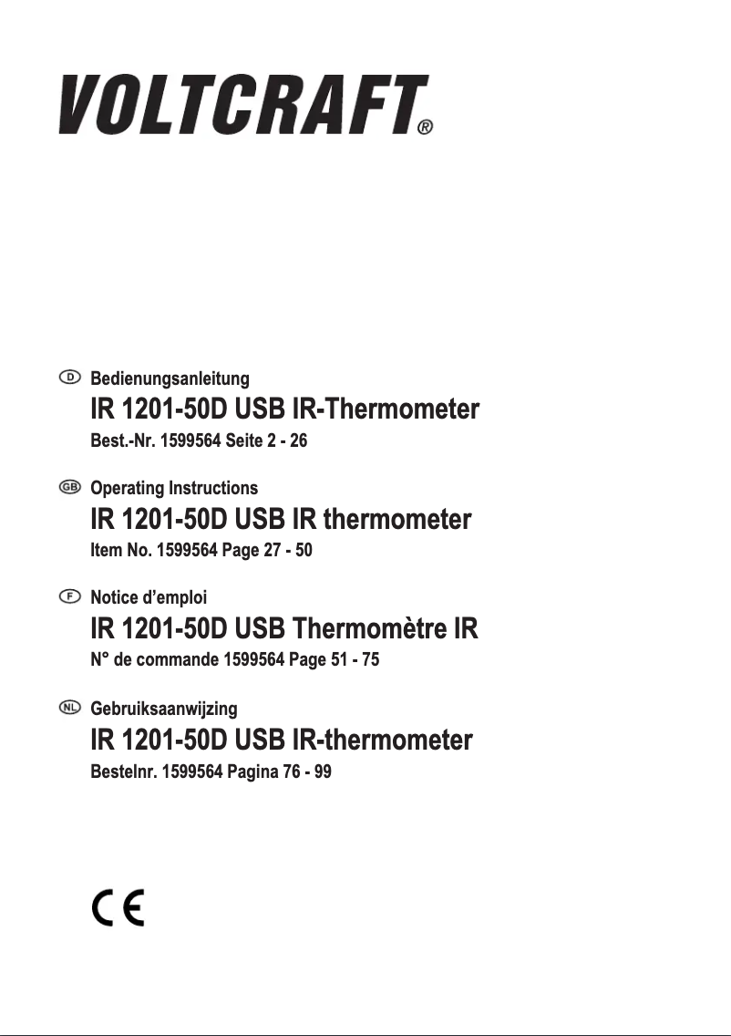 Page 1 of the manual User Manual Voltcraft IR 1201-50D
