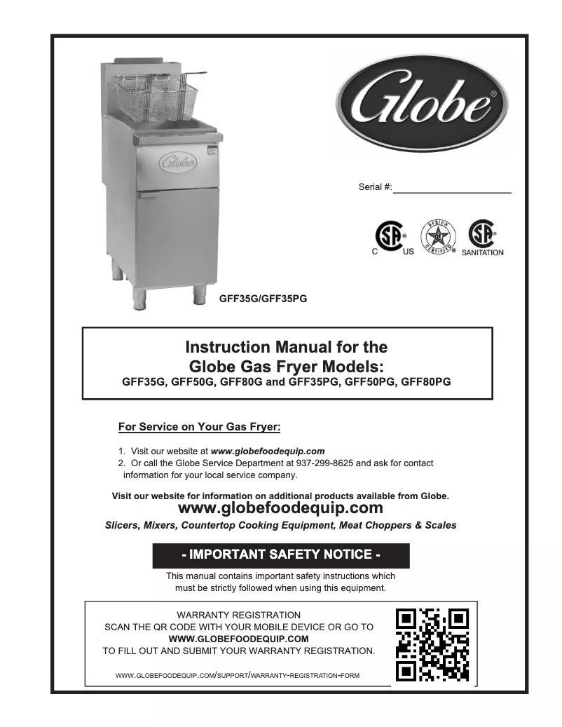 Page 1 of the manual User Manual Globe GFF35G