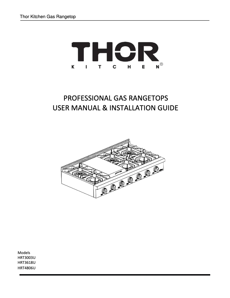 Page 1 of the manual User Manual Thor HRT3618ULP