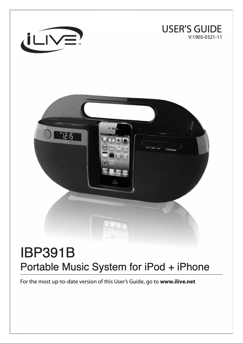 Page 1 of the manual User Manual iLive IBP391B