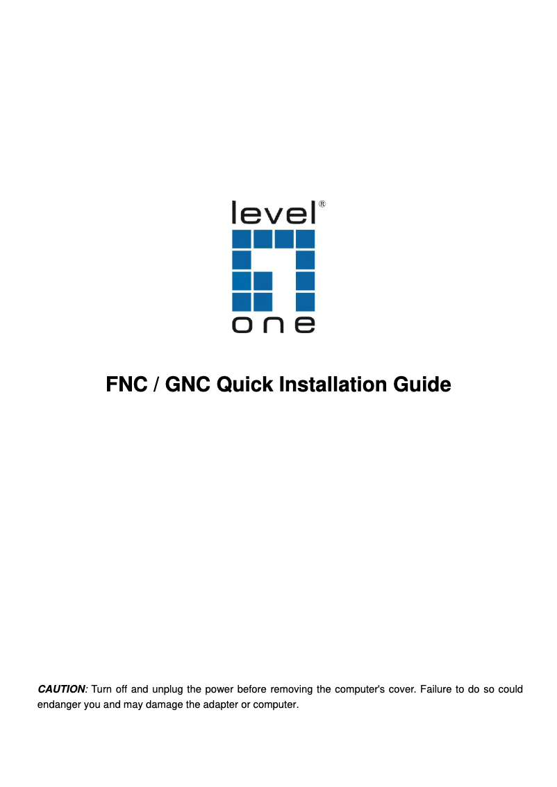 Page 1 of the manual Instruction Manual LevelOne GNC-0107