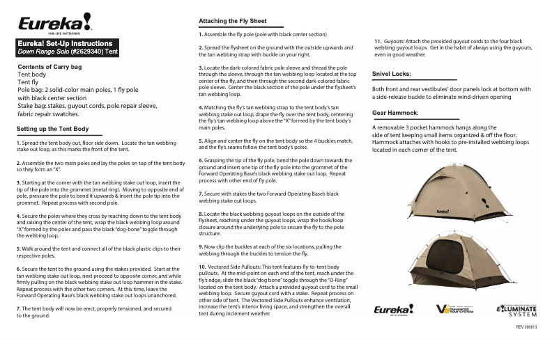 First page image of the manual for Down Range Solo