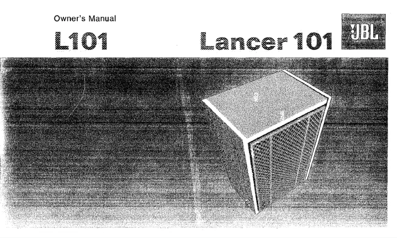 Page 1 of the manual User Manual JBL L101 Lancer