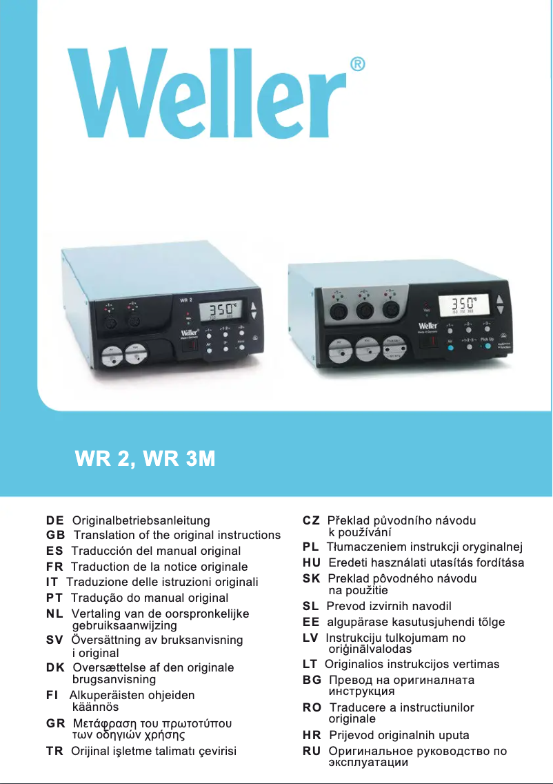Page 1 of the manual User Manual Weller WRK