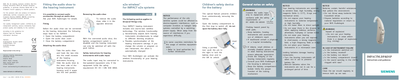 Page 1 of the manual User Manual Siemens IMPACT DSP