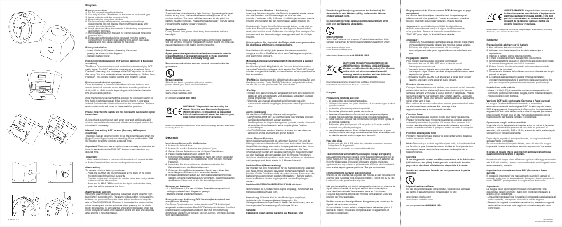 First page image of the manual for BNC007 DCF