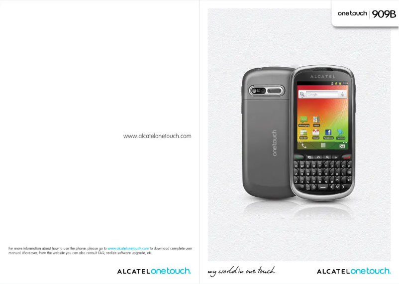Page 1 of the manual User Manual Alcatel One Touch 909