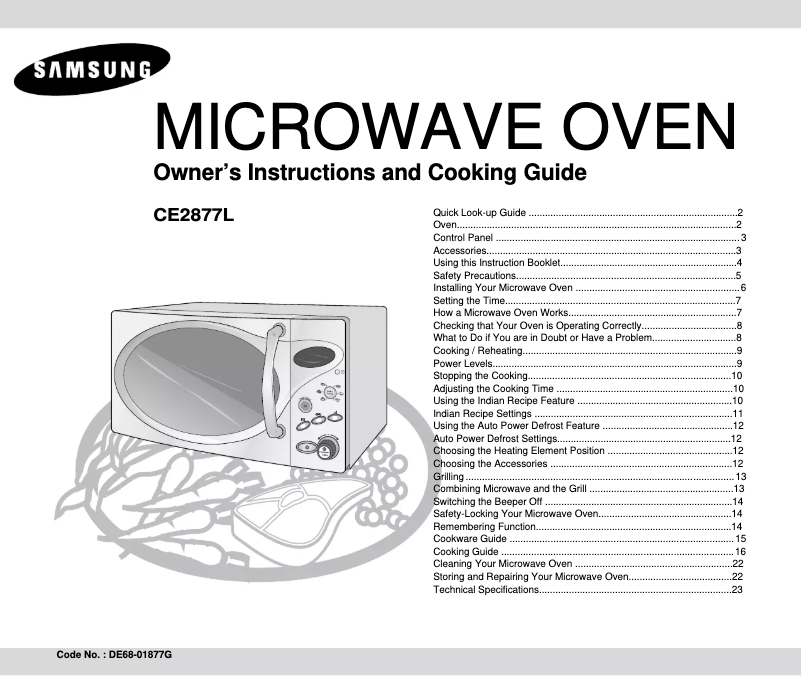 First page image of the manual for CE2877L