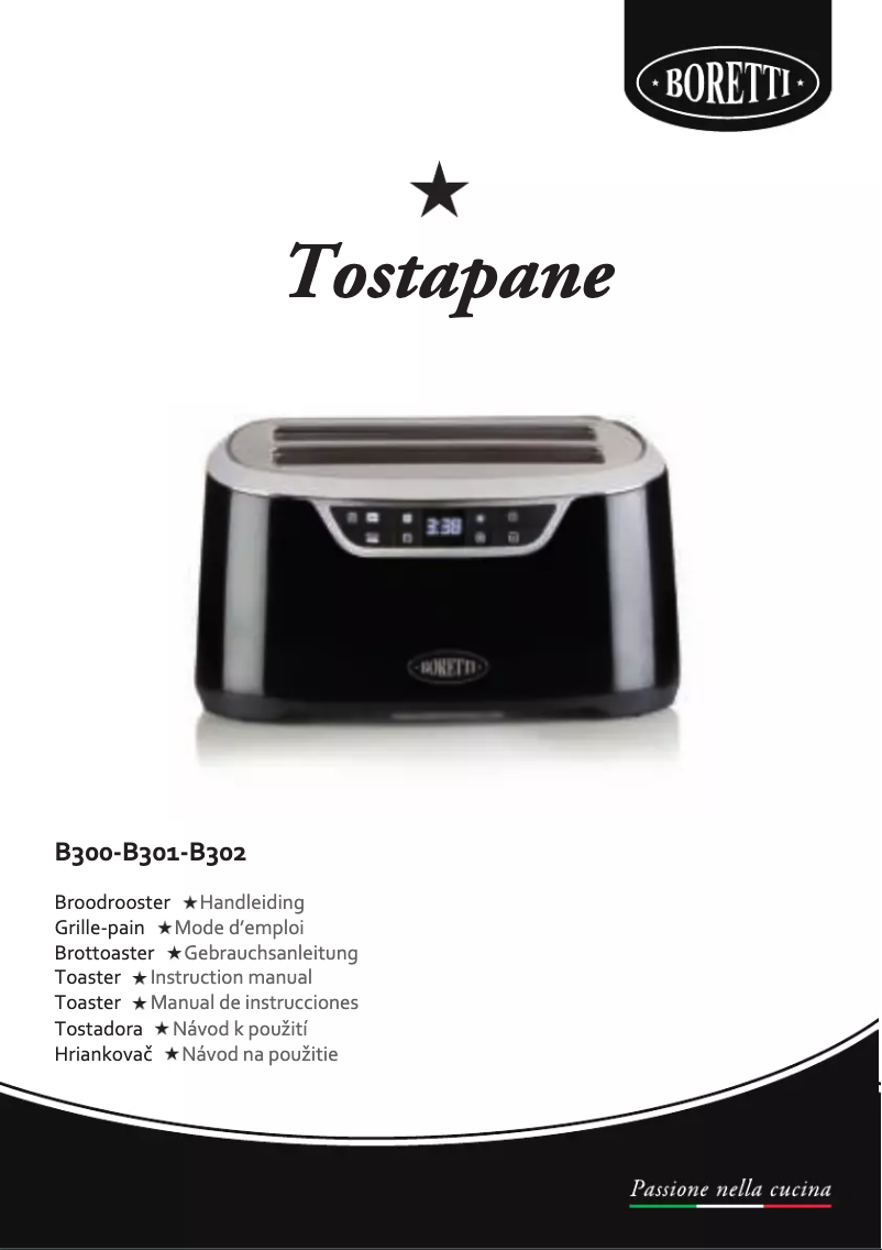 First page image of the manual for Tostapane B301