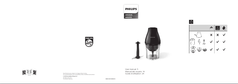 Page 1 of the manual User Manual Philips Viva Collection OnionChef HR2505