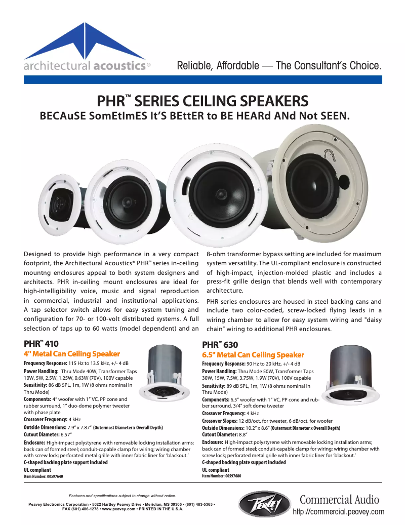 First page image of the manual for PHR 410