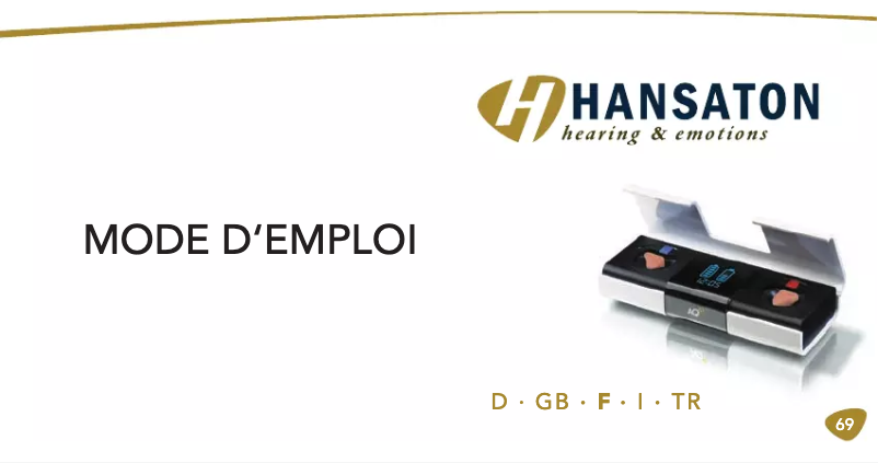 Page 1 of the manual User Manual Hansaton Aqio