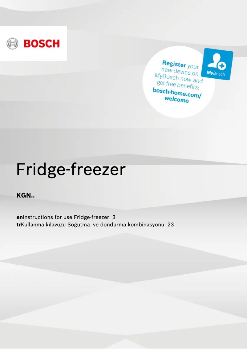 Page 1 of the manual User Manual Bosch KGN56IJ3AM